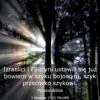 Picture 03 - 1 Samuela 17:21 POLUBG - Izraelici i Filistyni ustawili się już bowiem w - Bible Verse Picture