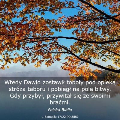 Picture 03 - 1 Samuela 17:22 POLUBG - Wtedy Dawid zostawił toboły pod opieką - Bible Verse Picture