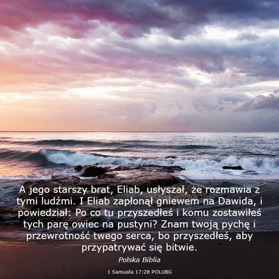 Picture 03 - 1 Samuela 17:28 POLUBG - A jego starszy brat, Eliab, usłyszał, że - Bible Verse Picture