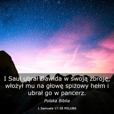 Picture 03 - 1 Samuela 17:38 POLUBG - I Saul ubrał Dawida w swoją zbroję, włożył - Bible Verse Picture