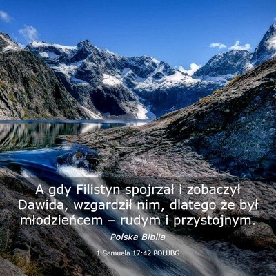 Picture 03 - 1 Samuela 17:42 POLUBG - A gdy Filistyn spojrzał i zobaczył Dawida, - Bible Verse Picture