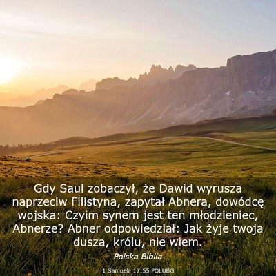Picture 03 - 1 Samuela 17:55 POLUBG - Gdy Saul zobaczył, że Dawid wyrusza naprzeciw - Bible Verse Picture