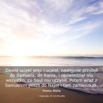 Picture 03 - 1 Samuela 19:18 POLUBG - Dawid uciekł więc i ocalał, następnie - Bible Verse Picture