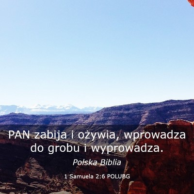 Picture 03 - 1 Samuela 2:6 POLUBG - PAN zabija i ożywia, wprowadza do grobu i - Bible Verse Picture