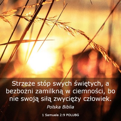 Picture 03 - 1 Samuela 2:9 POLUBG - Strzeże stóp swych świętych, a bezbożni - Bible Verse Picture