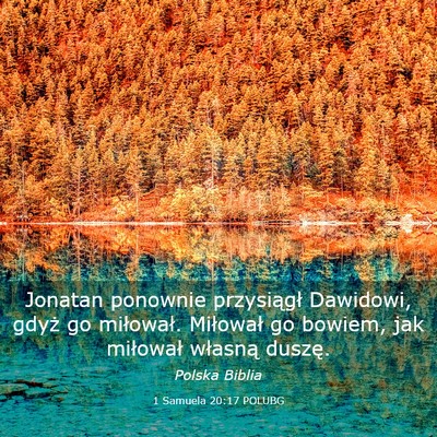 Picture 03 - 1 Samuela 20:17 POLUBG - Jonatan ponownie przysiągł Dawidowi, gdyż go - Bible Verse Picture