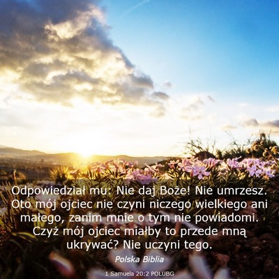Picture 03 - 1 Samuela 20:2 POLUBG - Odpowiedział mu: Nie daj Boże! Nie umrzesz. Oto - Bible Verse Picture