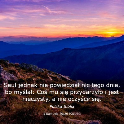 Picture 03 - 1 Samuela 20:26 POLUBG - Saul jednak nie powiedział nic tego dnia, bo - Bible Verse Picture