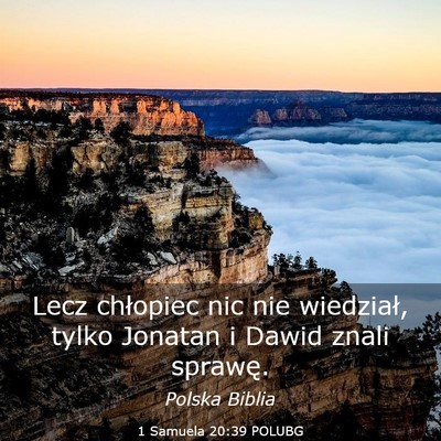 Picture 03 - 1 Samuela 20:39 POLUBG - Lecz chłopiec nic nie wiedział, tylko Jonatan i - Bible Verse Picture