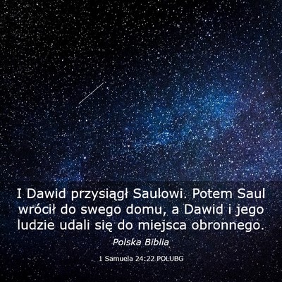 Picture 03 - 1 Samuela 24:22 POLUBG - I Dawid przysiągł Saulowi. Potem Saul wrócił - Bible Verse Picture