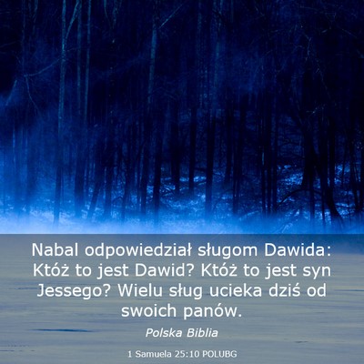 Picture 03 - 1 Samuela 25:10 POLUBG - Nabal odpowiedział sługom Dawida: Któż to - Bible Verse Picture