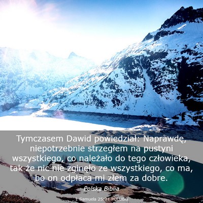 Picture 03 - 1 Samuela 25:21 POLUBG - Tymczasem Dawid powiedział: Naprawdę, - Bible Verse Picture