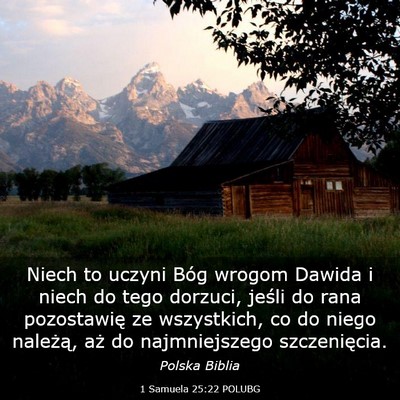 Picture 03 - 1 Samuela 25:22 POLUBG - Niech to uczyni Bóg wrogom Dawida i niech do - Bible Verse Picture