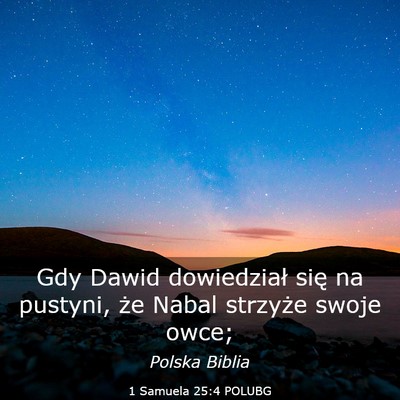 Picture 03 - 1 Samuela 25:4 POLUBG - Gdy Dawid dowiedział się na pustyni, że Nabal - Bible Verse Picture