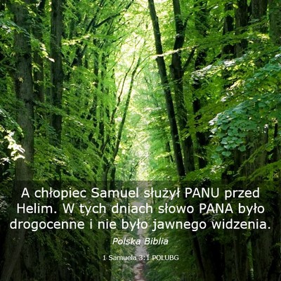 Picture 03 - 1 Samuela 3:1 POLUBG - A chłopiec Samuel służył PANU przed Helim. W - Bible Verse Picture
