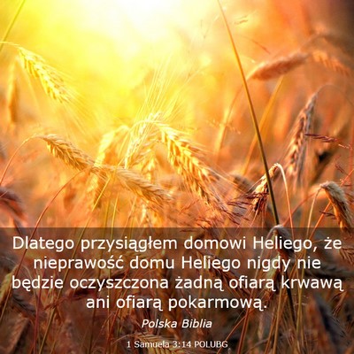 Picture 03 - 1 Samuela 3:14 POLUBG - Dlatego przysiągłem domowi Heliego, że - Bible Verse Picture