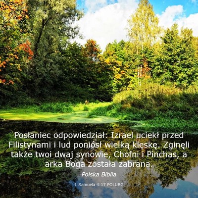 Picture 03 - 1 Samuela 4:17 POLUBG - Posłaniec odpowiedział: Izrael uciekł przed - Bible Verse Picture