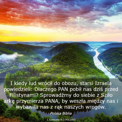 Picture 03 - 1 Samuela 4:3 POLUBG - I kiedy lud wrócił do obozu, starsi Izraela - Bible Verse Picture