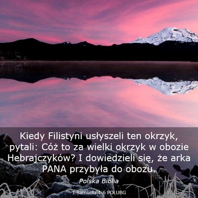 Picture 03 - 1 Samuela 4:6 POLUBG - Kiedy Filistyni usłyszeli ten okrzyk, pytali: - Bible Verse Picture