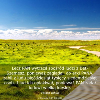 Picture 03 - 1 Samuela 6:19 POLUBG - Lecz PAN wytracił spośród ludzi z Bet-Szemesz, - Bible Verse Picture