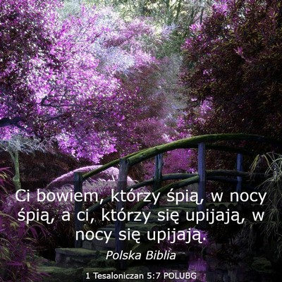 Picture 03 - 1 Tesaloniczan 5:7 POLUBG - Ci bowiem, którzy śpią, w nocy śpią, a ci, - Bible Verse Picture