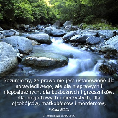 Picture 03 - 1 Tymoteusza 1:9 POLUBG - Rozumiemy, że prawo nie jest ustanowione dla - Bible Verse Picture