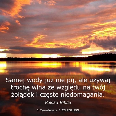 Picture 03 - 1 Tymoteusza 5:23 POLUBG - Samej wody już nie pij, ale używaj trochę wina - Bible Verse Picture