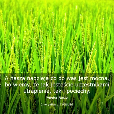 Picture 03 - 2 Koryntian 1:7 POLUBG - A nasza nadzieja co do was jest mocna, bo wiemy, - Bible Verse Picture