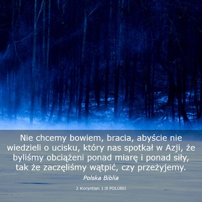 Picture 03 - 2 Koryntian 1:8 POLUBG - Nie chcemy bowiem, bracia, abyście nie wiedzieli - Bible Verse Picture