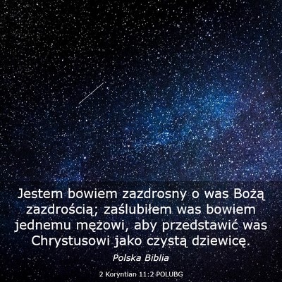 Picture 03 - 2 Koryntian 11:2 POLUBG - Jestem bowiem zazdrosny o was Bożą - Bible Verse Picture