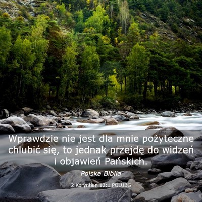 Picture 03 - 2 Koryntian 12:1 POLUBG - Wprawdzie nie jest dla mnie pożyteczne chlubić - Bible Verse Picture