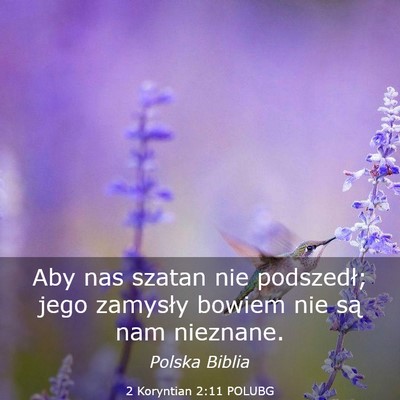 Picture 03 - 2 Koryntian 2:11 POLUBG - Aby nas szatan nie podszedł; jego zamysły - Bible Verse Picture