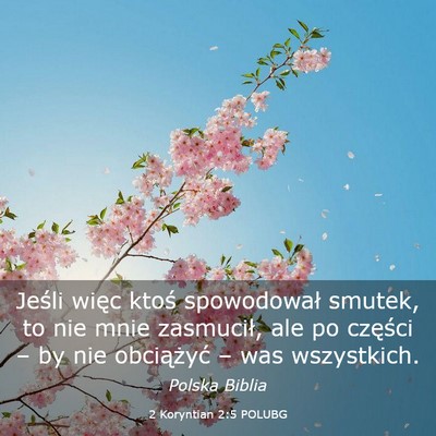 Picture 03 - 2 Koryntian 2:5 POLUBG - Jeśli więc ktoś spowodował smutek, to nie - Bible Verse Picture