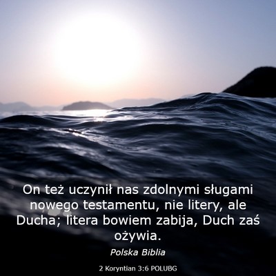 Picture 03 - 2 Koryntian 3:6 POLUBG - On też uczynił nas zdolnymi sługami nowego - Bible Verse Picture