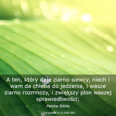 Picture 03 - 2 Koryntian 9:10 POLUBG - A ten, który daje ziarno siewcy, niech i wam da - Bible Verse Picture