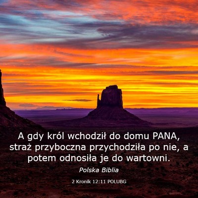Picture 03 - 2 Kronik 12:11 POLUBG - A gdy król wchodził do domu PANA, straż - Bible Verse Picture