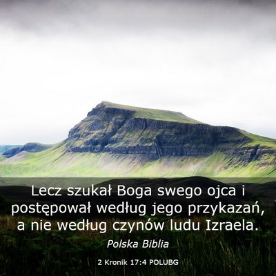 Picture 03 - 2 Kronik 17:4 POLUBG - Lecz szukał Boga swego ojca i postępował - Bible Verse Picture