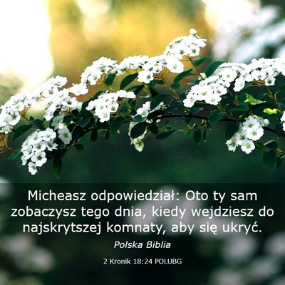 Picture 03 - 2 Kronik 18:24 POLUBG - Micheasz odpowiedział: Oto ty sam zobaczysz tego - Bible Verse Picture