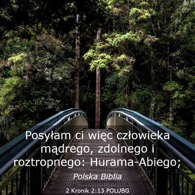 Picture 03 - 2 Kronik 2:13 POLUBG - Posyłam ci więc człowieka mądrego, zdolnego i - Bible Verse Picture