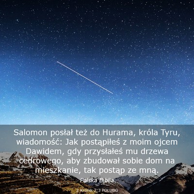 Picture 03 - 2 Kronik 2:3 POLUBG - Salomon posłał też do Hurama, króla Tyru, - Bible Verse Picture