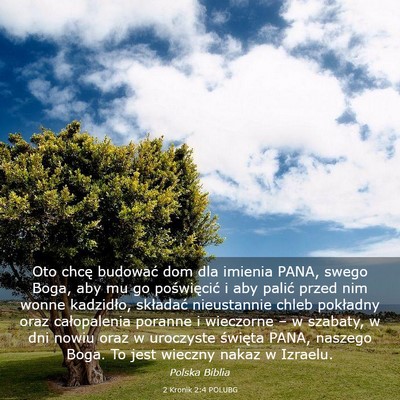 Picture 03 - 2 Kronik 2:4 POLUBG - Oto chcę budować dom dla imienia PANA, swego - Bible Verse Picture
