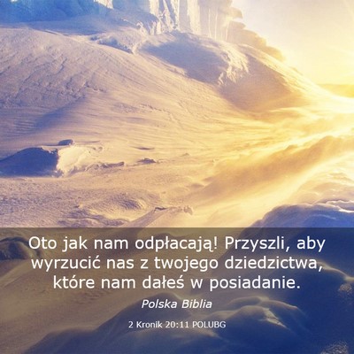 Picture 03 - 2 Kronik 20:11 POLUBG - Oto jak nam odpłacają! Przyszli, aby wyrzucić - Bible Verse Picture