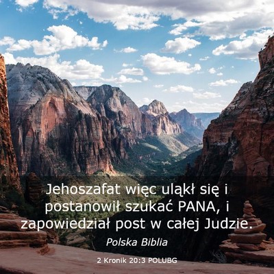 Picture 03 - 2 Kronik 20:3 POLUBG - Jehoszafat więc uląkł się i postanowił - Bible Verse Picture
