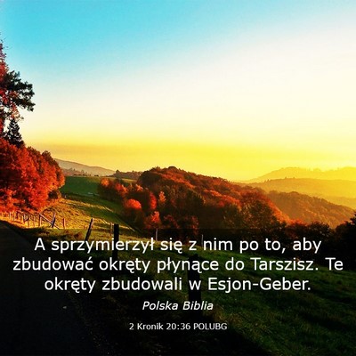 Picture 03 - 2 Kronik 20:36 POLUBG - A sprzymierzył się z nim po to, aby zbudować - Bible Verse Picture