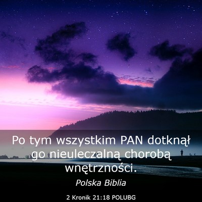 Picture 03 - 2 Kronik 21:18 POLUBG - Po tym wszystkim PAN dotknął go nieuleczalną - Bible Verse Picture