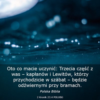 Picture 03 - 2 Kronik 23:4 POLUBG - Oto co macie uczynić: Trzecia część z was – - Bible Verse Picture