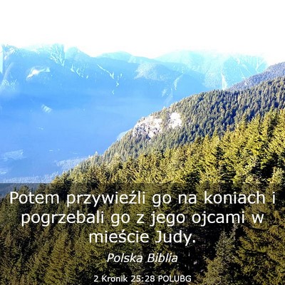 Picture 03 - 2 Kronik 25:28 POLUBG - Potem przywieźli go na koniach i pogrzebali go z - Bible Verse Picture