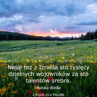 Picture 03 - 2 Kronik 25:6 POLUBG - Najął też z Izraela sto tysięcy dzielnych - Bible Verse Picture