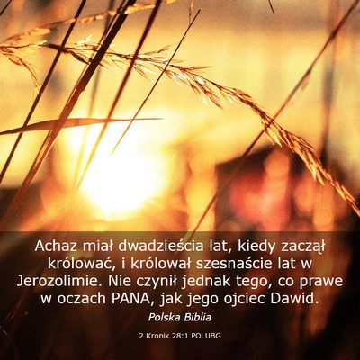 Picture 03 - 2 Kronik 28:1 POLUBG - Achaz miał dwadzieścia lat, kiedy zaczął - Bible Verse Picture
