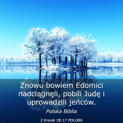 Picture 03 - 2 Kronik 28:17 POLUBG - Znowu bowiem Edomici nadciągnęli, pobili Judę - Bible Verse Picture